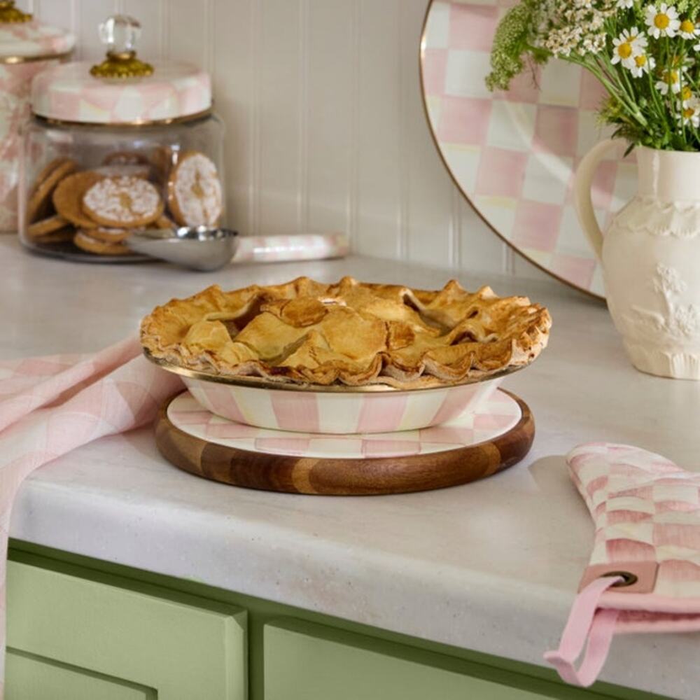NEW Mackenzie-Childs Rosy Check Pie Plate - Picture 2 of 13